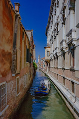 Fototapeta na wymiar Venetian houses and canal in Venice, Italy