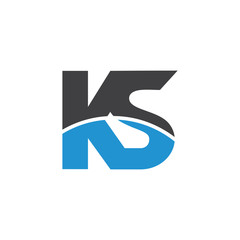 letter ks global curves logo vector