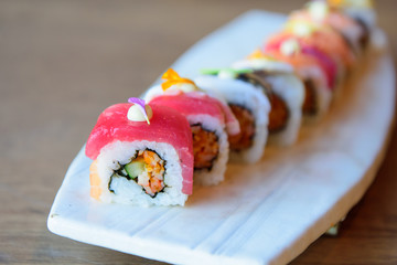 Sushi ready for party, event, meeting, Celebration.