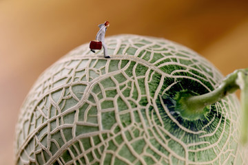 マスクメロンとビジネスマン