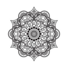 Outline Rangoli icon isolated on white background
