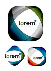 Set of geometric shape convergence logo design templates