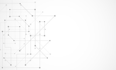 Obraz premium Abstract connecting dots and lines. Connection science background. Vector illustration