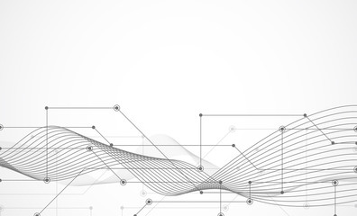 Abstract connecting dots and lines. Connection science background. Vector illustration