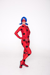 man in costume of cartoon hero