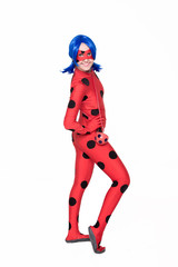 man in costume of cartoon hero