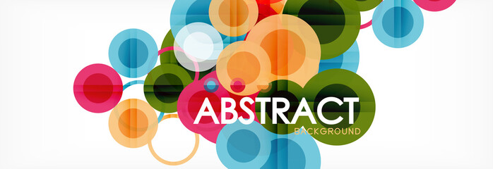 Abstract colorful geometric composition - multicolored circle background