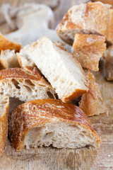 baguette cut into pieces