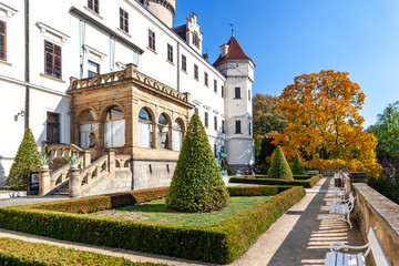 renaissance castle Konopiste with park near town Benesov (national cultural landmark), Central...