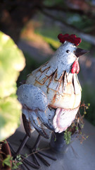 Metal white Rooster Decorative