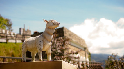Goat sculpture on the mountain