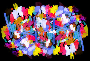 Bright color abstract painting in Memphis style.