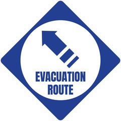 Hurricane Evacuation Route Road Sign Blue Square White Circle