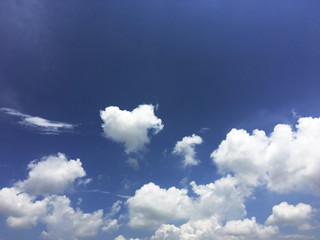 White clouds and blue sky background