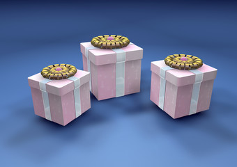 Gift boxes in 3d