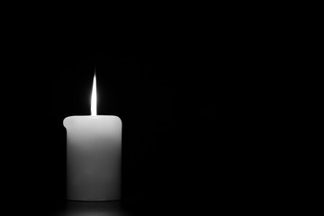 Black and White Candle in Negative Space