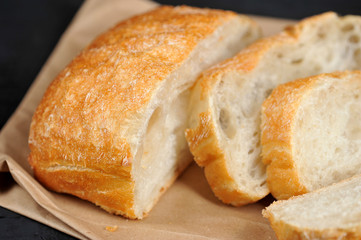 ciabatta cut into pieces