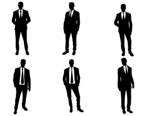 Men silhouettes on white background