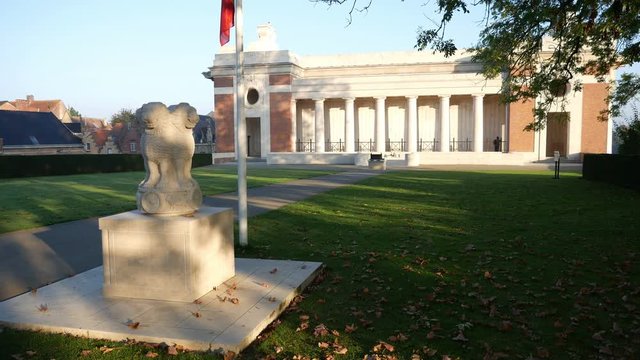 World war one in Belgium: Ypres today, Menin (Menen) Gate Memorial, indian monument