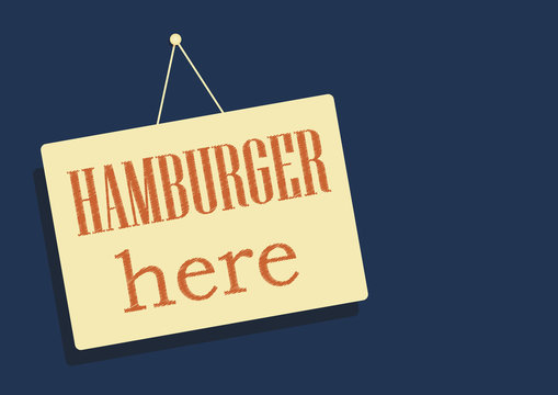 Hamburger here sticker record Vector illustration for design