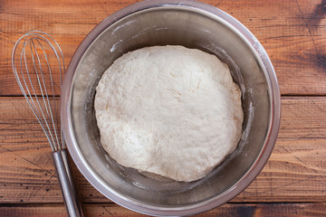 step by step cooking Lamagio, Armenian lamb scones, step - making dough, top view