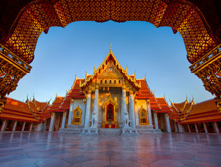 Fototapeta premium wat benchamabophit ,marble temple one of most popular traveling destination in bangkok thailand