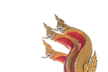 Golden Buddha Buddhism on a white background or wallpaper.