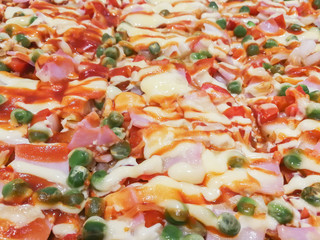Italian pizza as background or wallpaper.