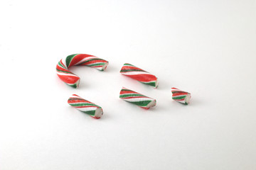 Broken candy cane red and green color