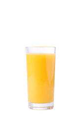 Glass of orange juice isolated on white background