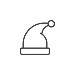 Santa hat outline icon. linear style sign for mobile concept and web design. santa claus hat simple line vector icon. Symbol, logo illustration. Pixel perfect vector graphics