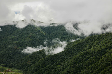 clouds over mountains