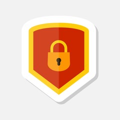Web security sticker shield, red shield 