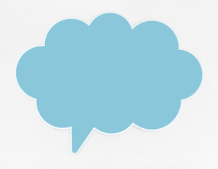 Blue speech bubble icon isolated - Powered by Adobe