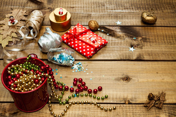 Packaging christmas gifts.