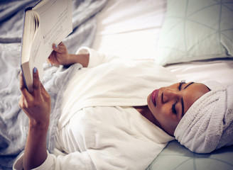 Engrossed in a good read.