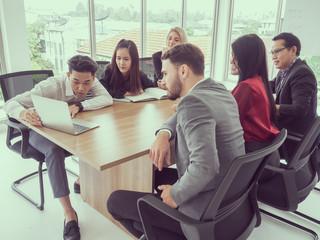 business people in meeting room,Businessman explaining new business ideas