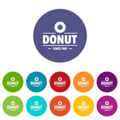 Donut icons color set vector for any web design on white background