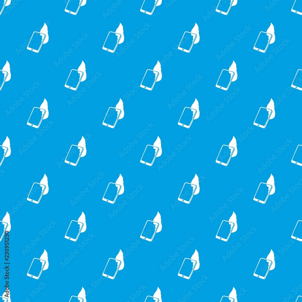 Poster fire smartphone pattern vector seamless blue repeat for any use