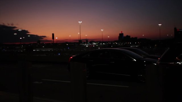 Sunset Outside Of Airport Drop Off Point