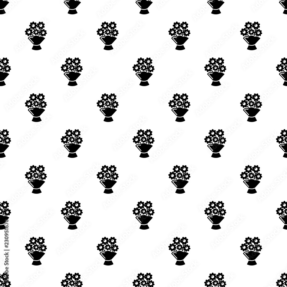 Poster wedding flower bucket pattern vector seamless repeating for any web design