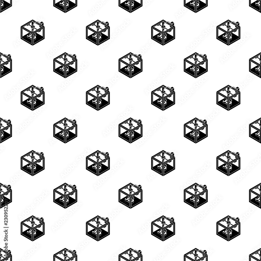 Poster three d printer pattern vector seamless repeating for any web design