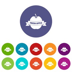 Fresh apple icons color set vector for any web design on white background