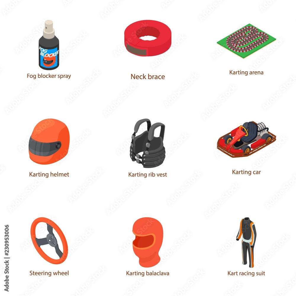 Poster pursuit icons set. isometric set of 9 pursuit vector icons for web isolated on white background