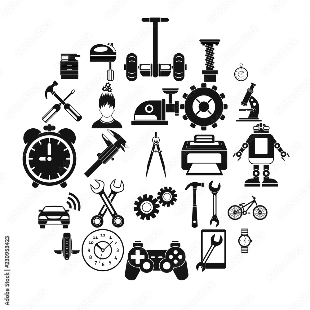 Poster facilitie icons set. simple set of 25 facilitie vector icons for web isolated on white background