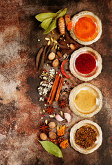 Spice Selection on brown Concrete Texture