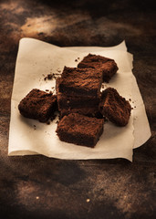 Brownies Chocolate Cake on Baking Paper