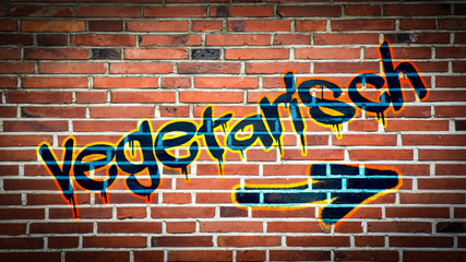 Obraz premium Schild 394 - Vegetarisch