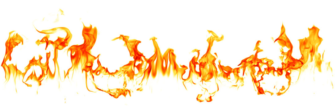 Fire flames isolated on white background