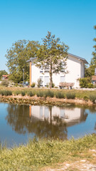 Smartphone HD wallpaper of beautiful reflections near Aholming - Bavaria - Germany